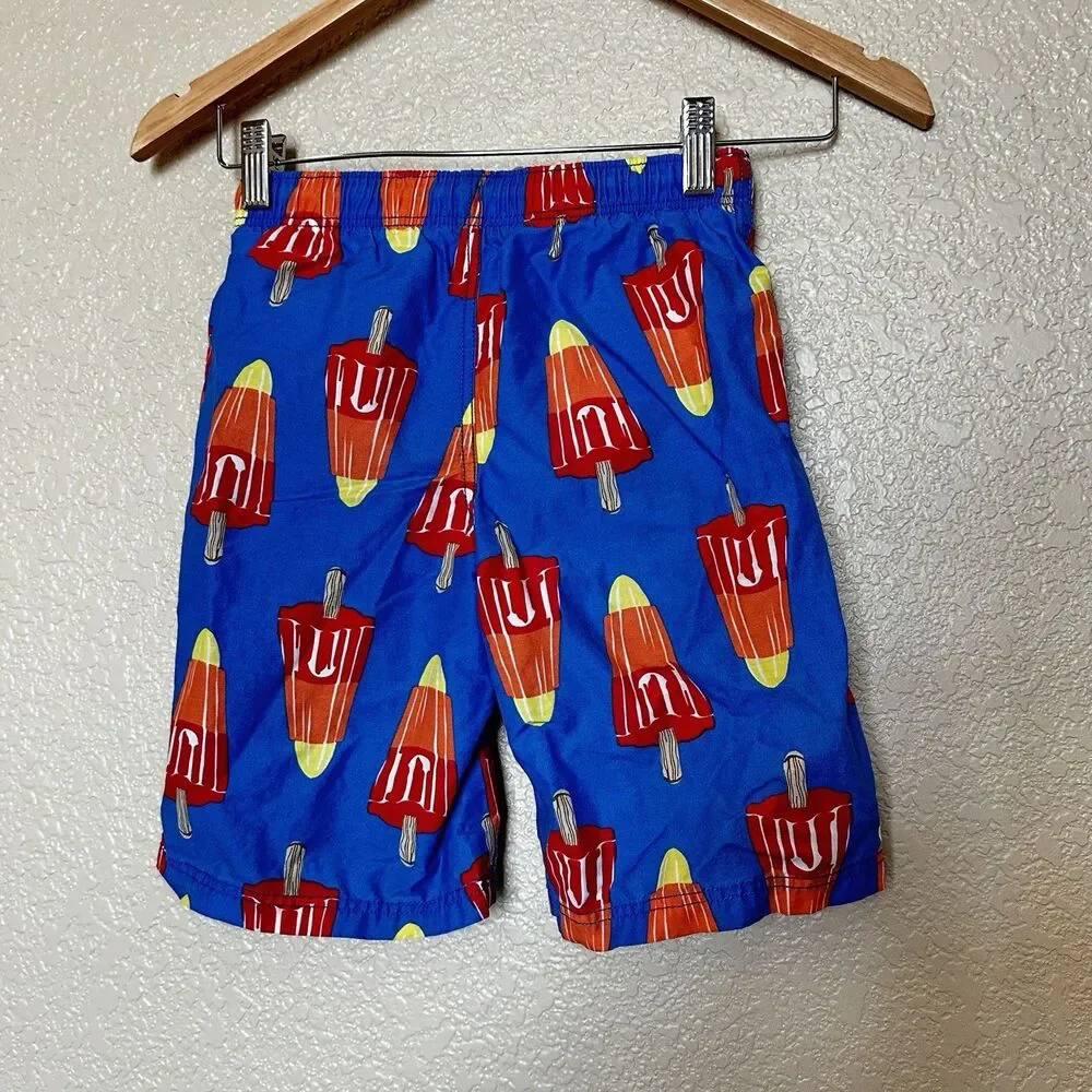 mini boden boys 7-8 Popsicle Swim Trunks‎ Longer Lined